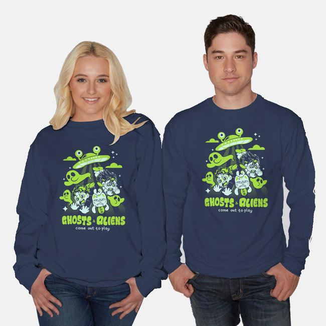 Ghosts And Aliens-Unisex-Crew Neck-Sweatshirt-Catsuumi