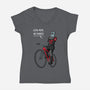 Look Mom No Hands-Womens-V-Neck-Tee-jasesa
