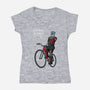 Look Mom No Hands-Womens-V-Neck-Tee-jasesa