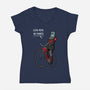 Look Mom No Hands-Womens-V-Neck-Tee-jasesa