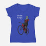 Look Mom No Hands-Womens-V-Neck-Tee-jasesa