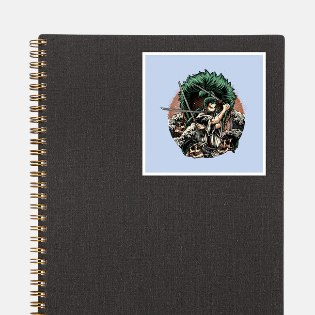 Three Sword Hunter-None-Glossy-Sticker-glitchygorilla