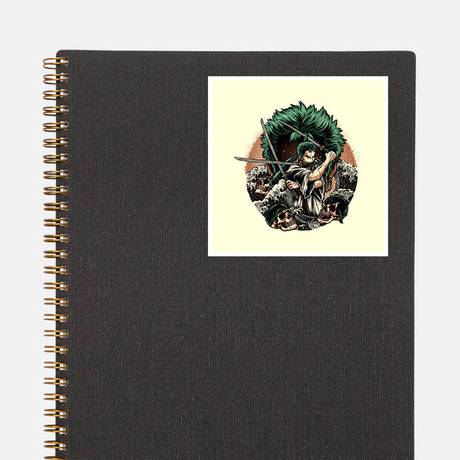 Three Sword Hunter-None-Glossy-Sticker-glitchygorilla