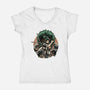 Three Sword Hunter-Womens-V-Neck-Tee-glitchygorilla