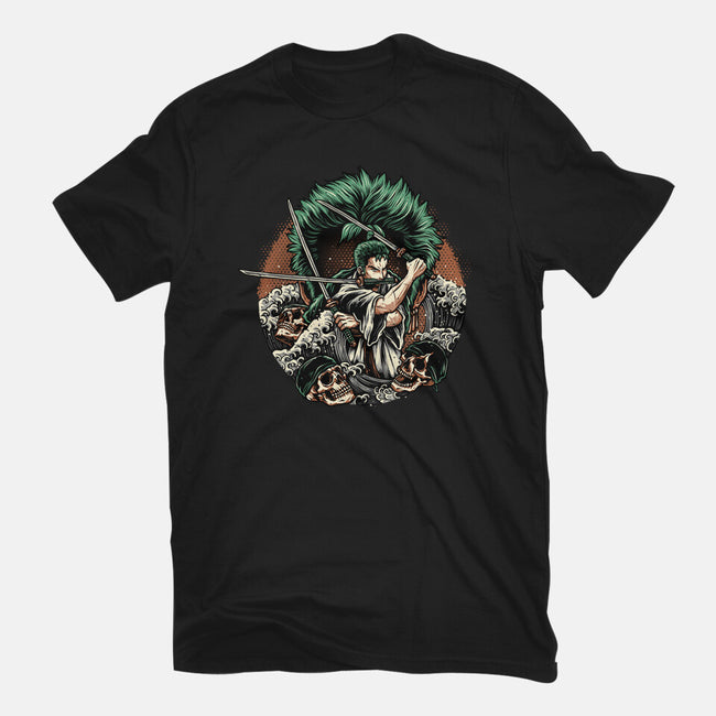 Three Sword Hunter-Womens-Fitted-Tee-glitchygorilla
