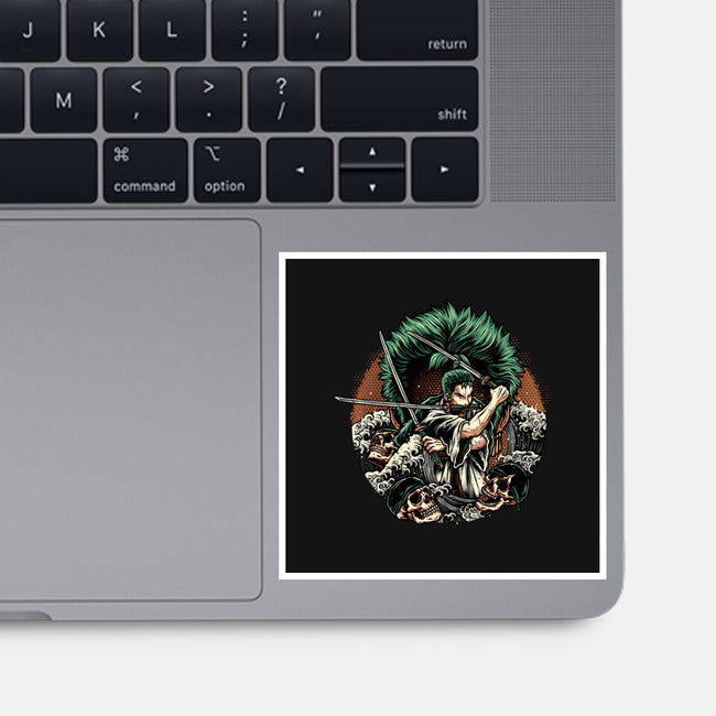 Three Sword Hunter-None-Glossy-Sticker-glitchygorilla