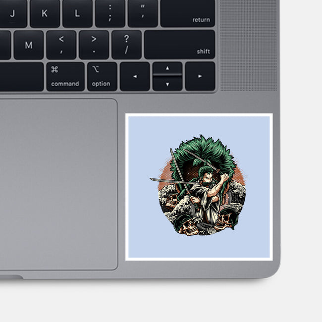 Three Sword Hunter-None-Glossy-Sticker-glitchygorilla