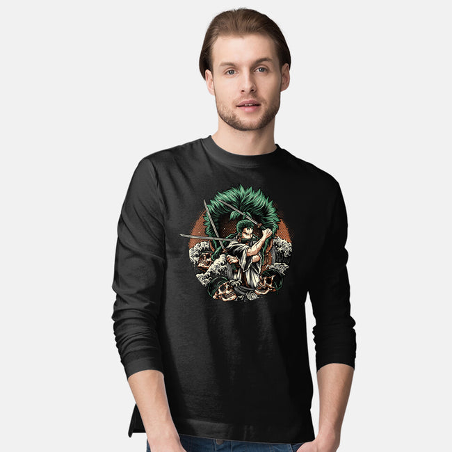 Three Sword Hunter-Mens-Long Sleeved-Tee-glitchygorilla
