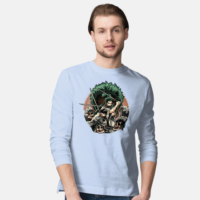 Three Sword Hunter-Mens-Long Sleeved-Tee-glitchygorilla