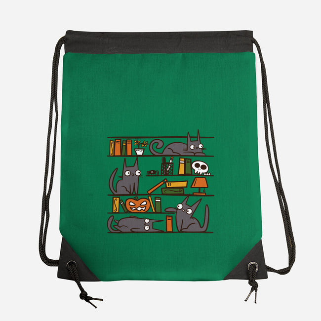Halloween Library-None-Drawstring-Bag-damglynn