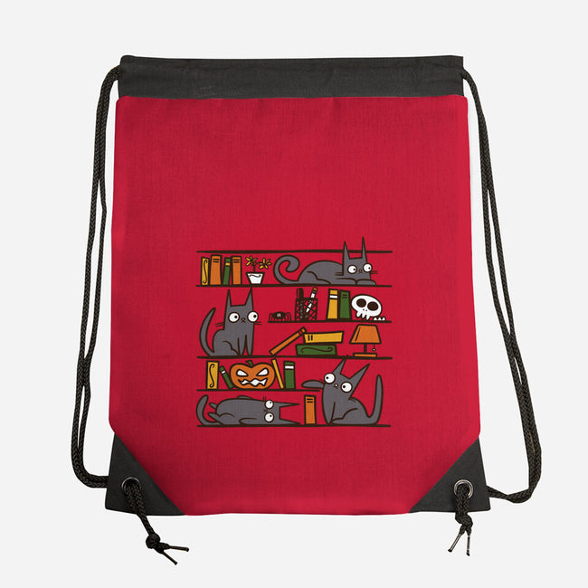 Halloween Library-None-Drawstring-Bag-damglynn