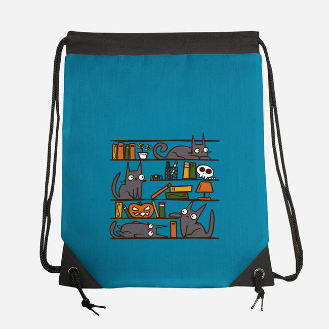 Halloween Library-None-Drawstring-Bag-damglynn