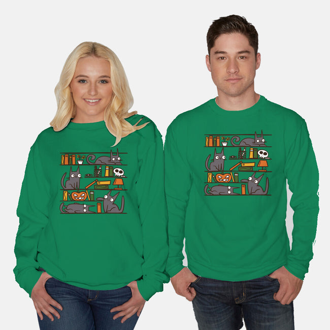 Halloween Library-Unisex-Crew Neck-Sweatshirt-damglynn