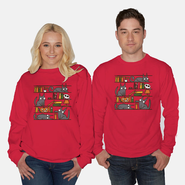 Halloween Library-Unisex-Crew Neck-Sweatshirt-damglynn