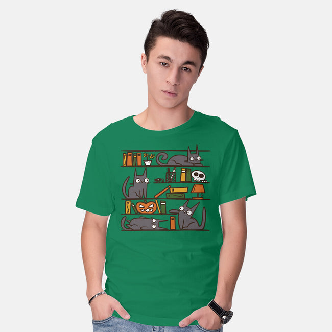 Halloween Library-Mens-Basic-Tee-damglynn