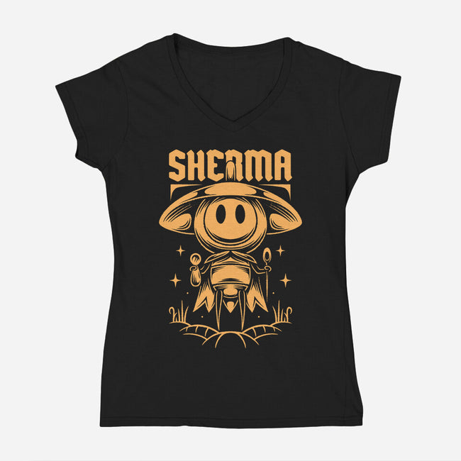 Sherma-Womens-V-Neck-Tee-Alundrart