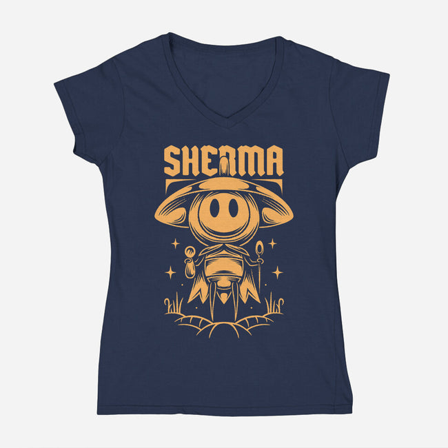 Sherma-Womens-V-Neck-Tee-Alundrart