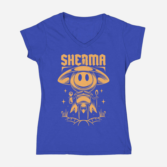 Sherma-Womens-V-Neck-Tee-Alundrart