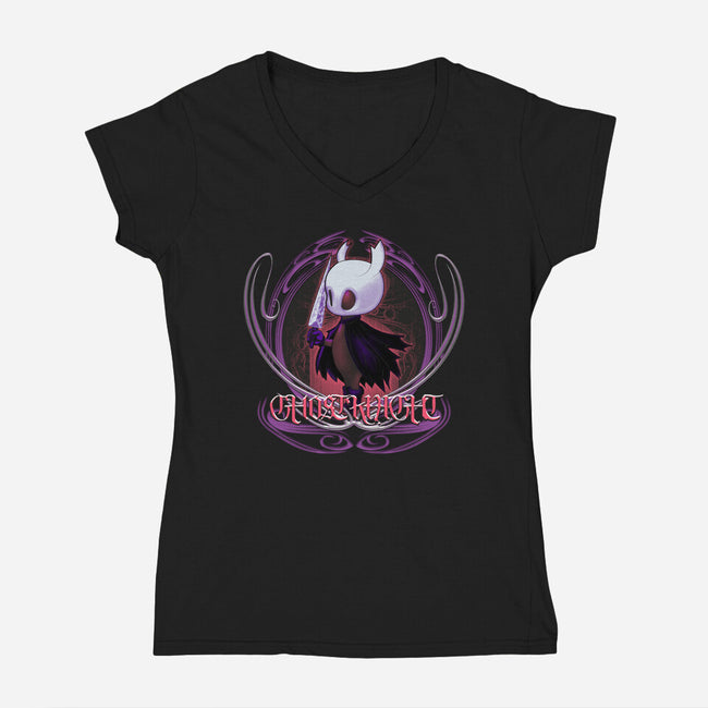 Ghost Knight-Womens-V-Neck-Tee-Samuel