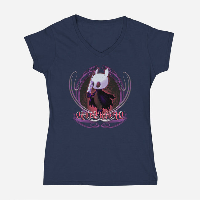 Ghost Knight-Womens-V-Neck-Tee-Samuel