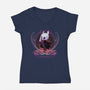 Ghost Knight-Womens-V-Neck-Tee-Samuel