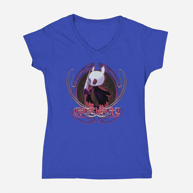 Ghost Knight-Womens-V-Neck-Tee-Samuel