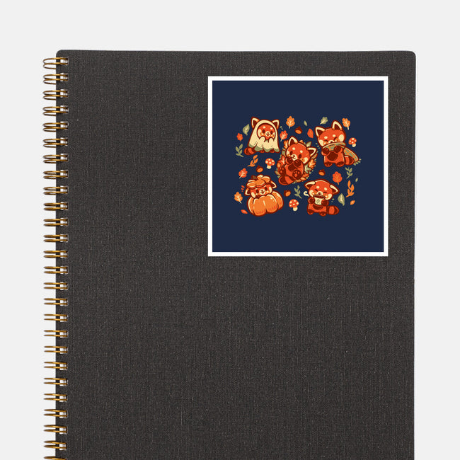 Red Panda Autumn Time-None-Glossy-Sticker-TechraNova
