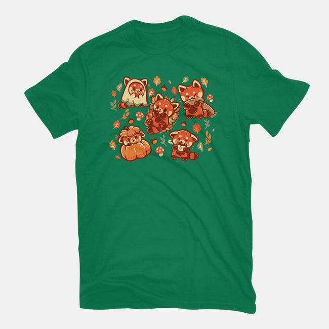 Red Panda Autumn Time-Mens-Premium-Tee-TechraNova
