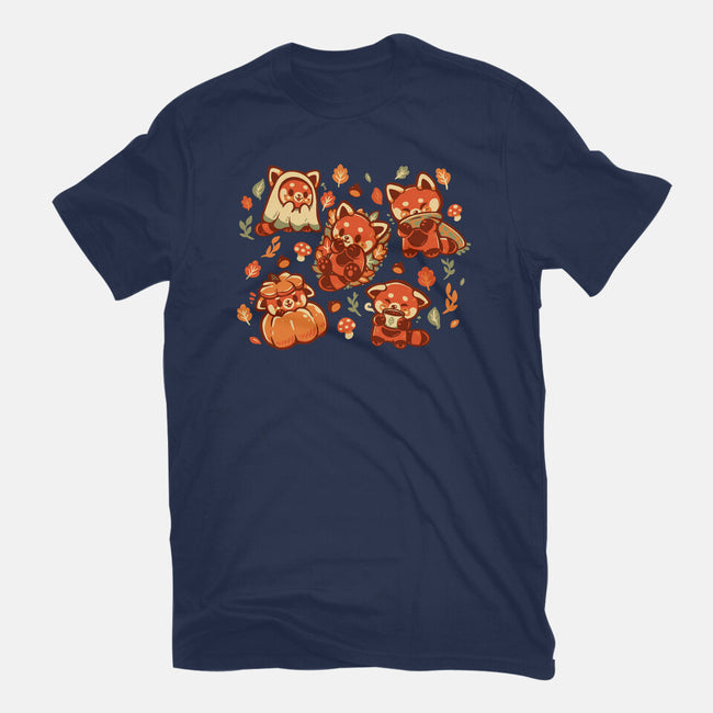 Red Panda Autumn Time-Mens-Premium-Tee-TechraNova
