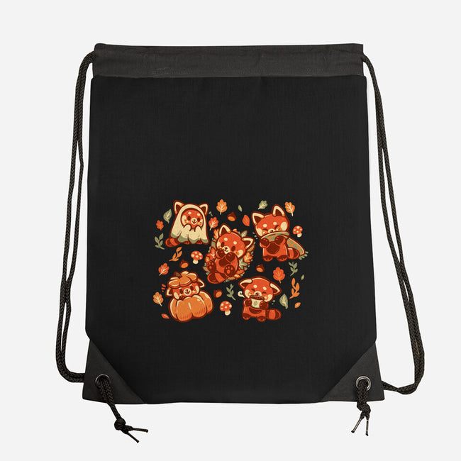 Red Panda Autumn Time-None-Drawstring-Bag-TechraNova