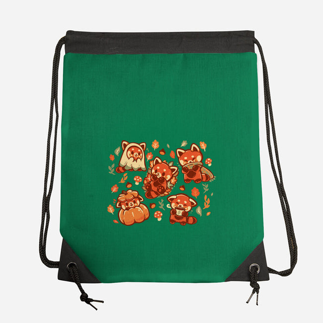 Red Panda Autumn Time-None-Drawstring-Bag-TechraNova