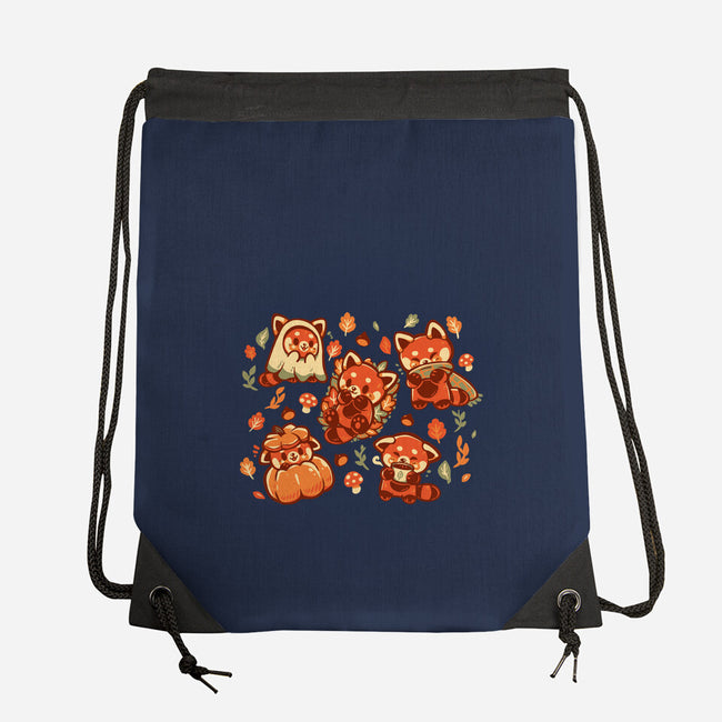 Red Panda Autumn Time-None-Drawstring-Bag-TechraNova