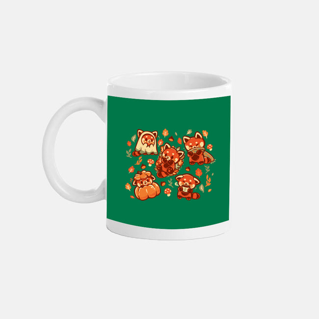 Red Panda Autumn Time-None-Mug-Drinkware-TechraNova