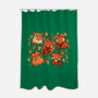 Red Panda Autumn Time-None-Polyester-Shower Curtain-TechraNova