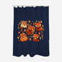 Red Panda Autumn Time-None-Polyester-Shower Curtain-TechraNova
