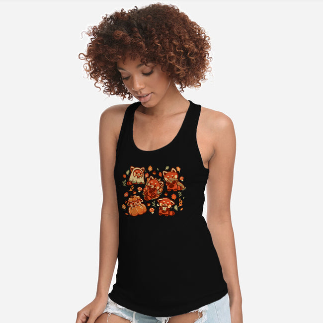 Red Panda Autumn Time-Womens-Racerback-Tank-TechraNova