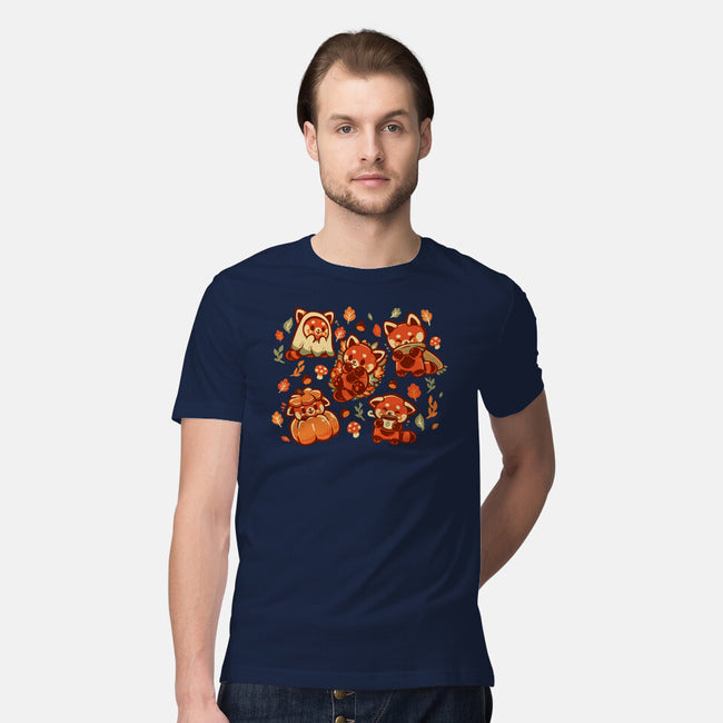 Red Panda Autumn Time-Mens-Premium-Tee-TechraNova