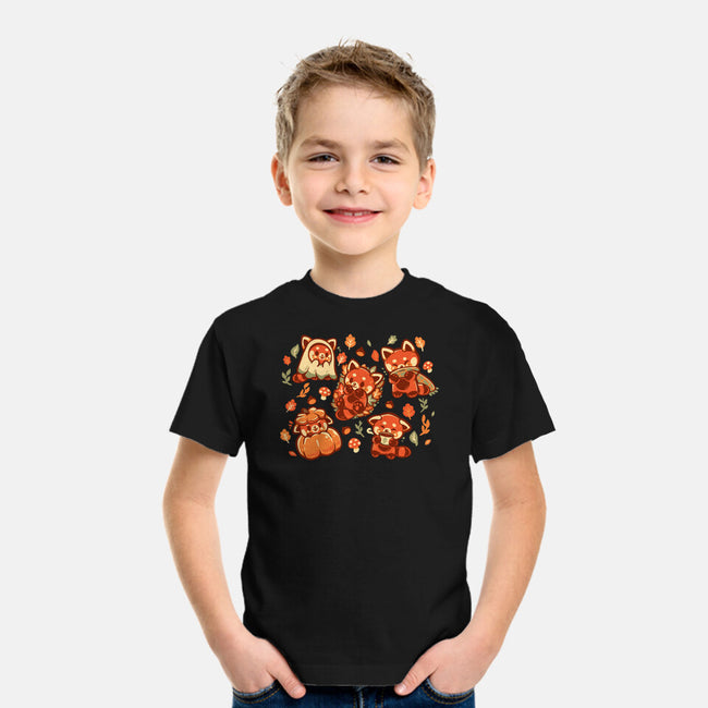 Red Panda Autumn Time-Youth-Basic-Tee-TechraNova