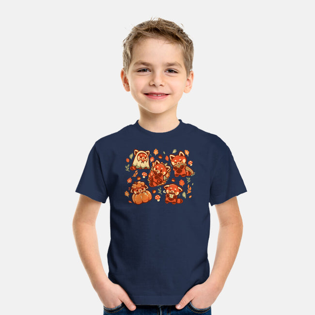 Red Panda Autumn Time-Youth-Basic-Tee-TechraNova