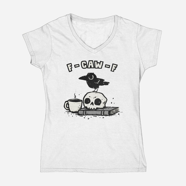 Snarky Raven-Womens-V-Neck-Tee-kg07