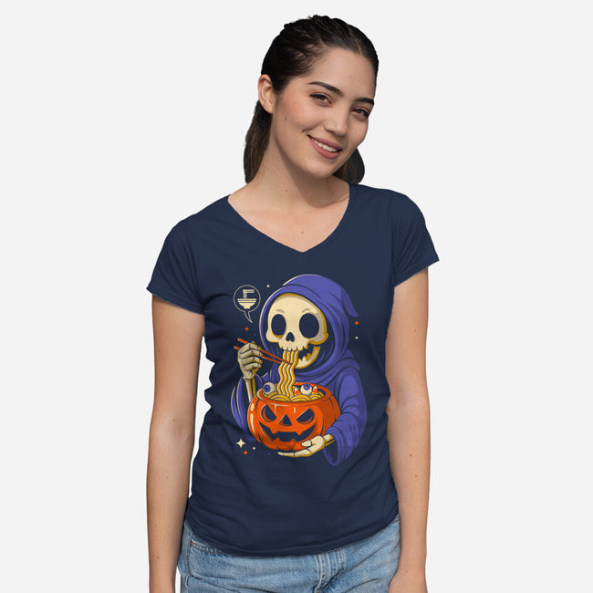 Ramen Or Tricks-Womens-V-Neck-Tee-Eoli Studio