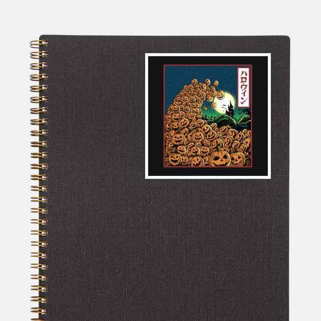 The Great Wave Of Halloween-None-Glossy-Sticker-zascanauta