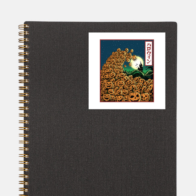 The Great Wave Of Halloween-None-Glossy-Sticker-zascanauta
