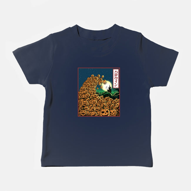 The Great Wave Of Halloween-Baby-Basic-Tee-zascanauta