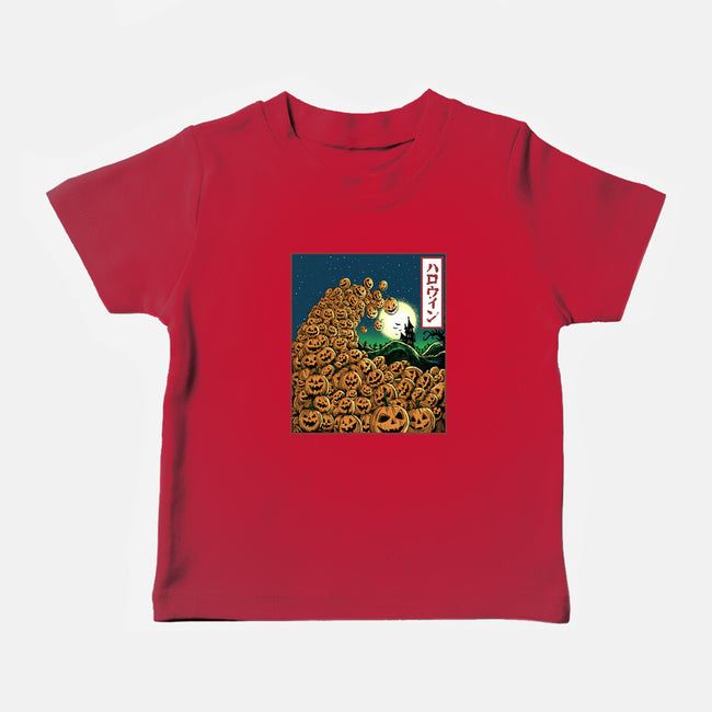 The Great Wave Of Halloween-Baby-Basic-Tee-zascanauta