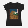 The Great Wave Of Halloween-Womens-V-Neck-Tee-zascanauta