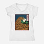 The Great Wave Of Halloween-Womens-V-Neck-Tee-zascanauta