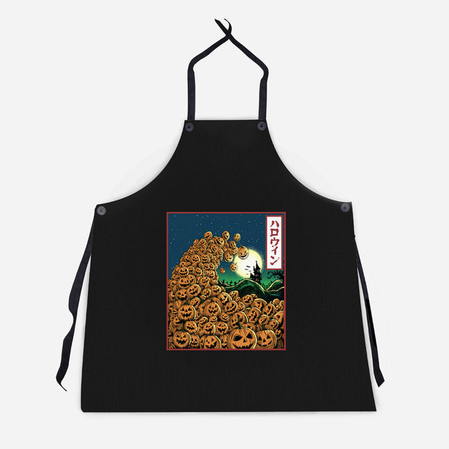 The Great Wave Of Halloween-Unisex-Kitchen-Apron-zascanauta