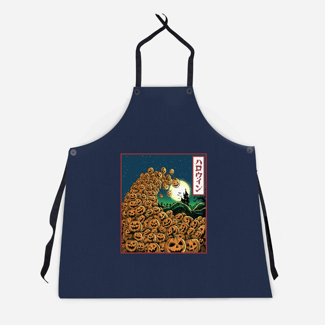 The Great Wave Of Halloween-Unisex-Kitchen-Apron-zascanauta