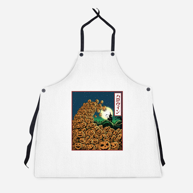 The Great Wave Of Halloween-Unisex-Kitchen-Apron-zascanauta